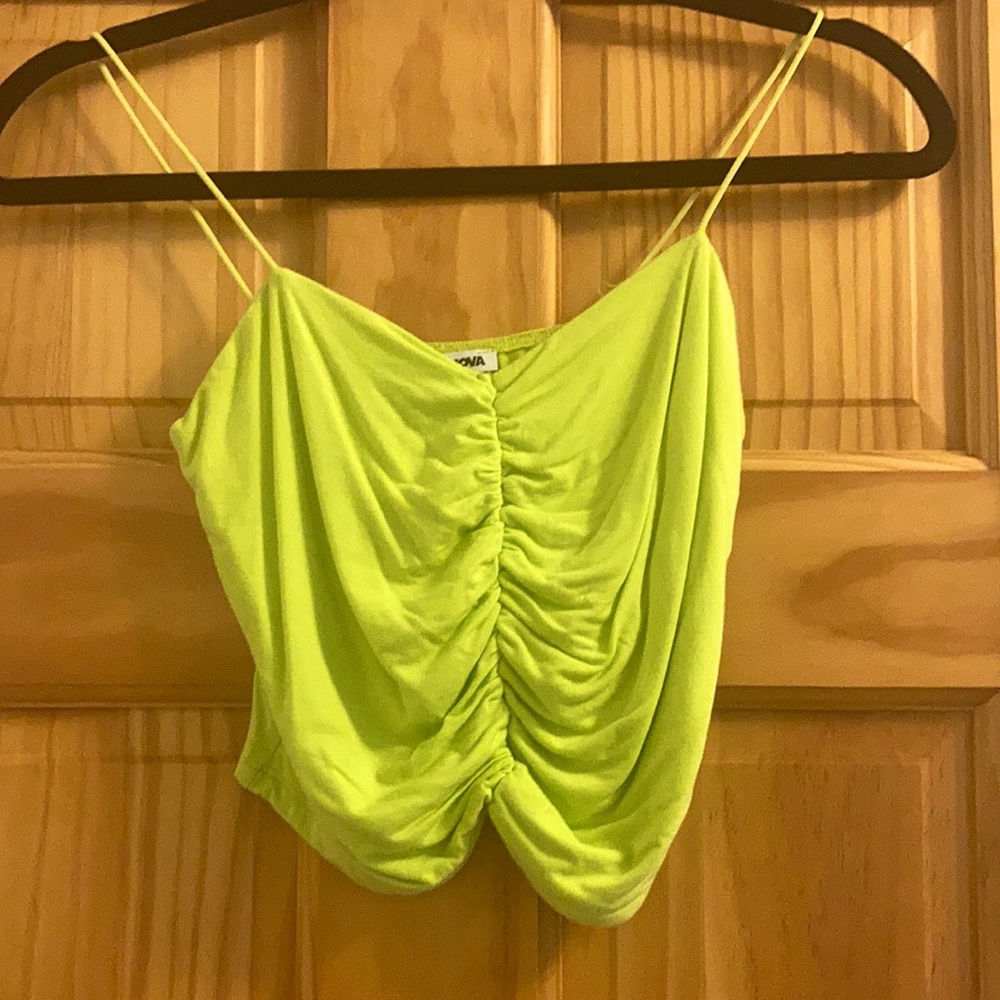 Neon ruched crop top